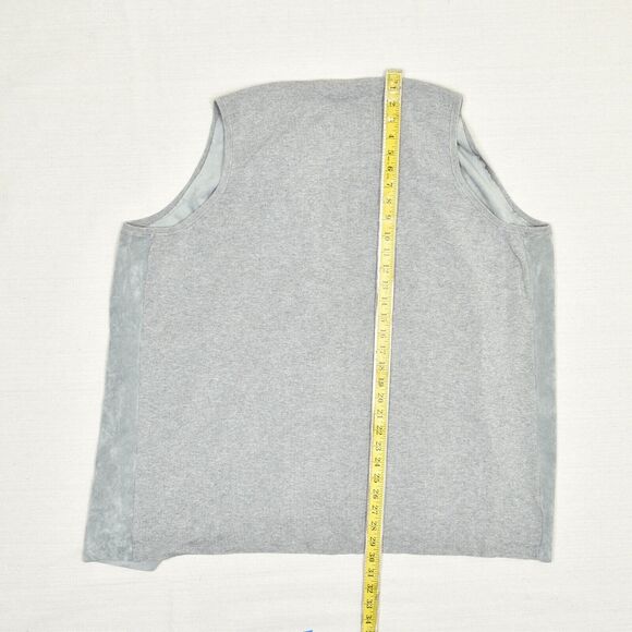Calvin Klein Polyester Gray Size 2X Open Front Cardigan Vest Microfiber Solid - Picture 5 of 8